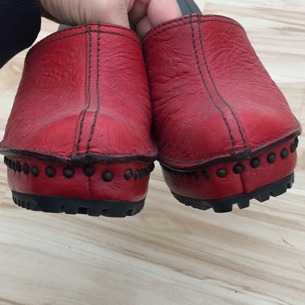 Miu Miu Embossed Leather Western Mules Clogs With… - image 6